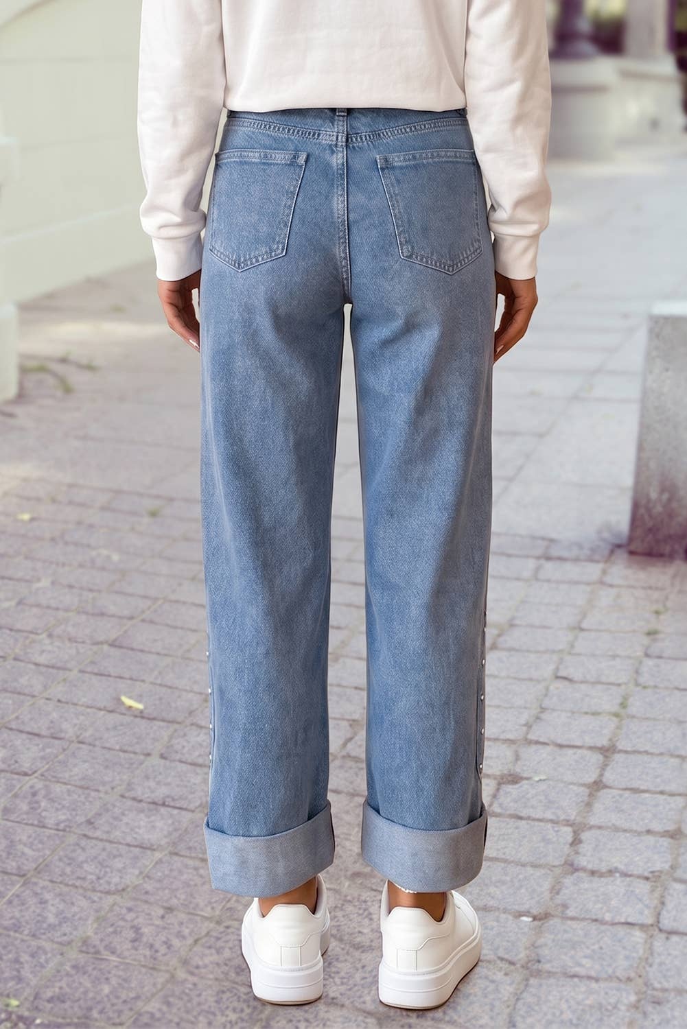 Side Seam Rivet Jeans