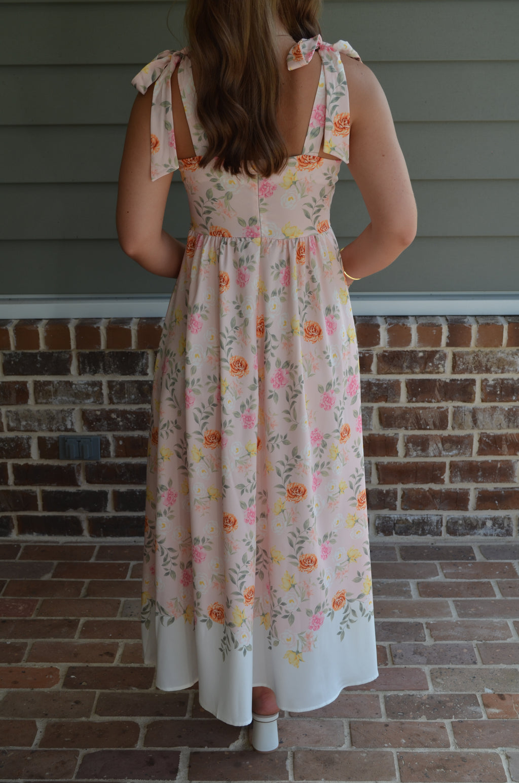 Sweet Floral Colorblock French Dress