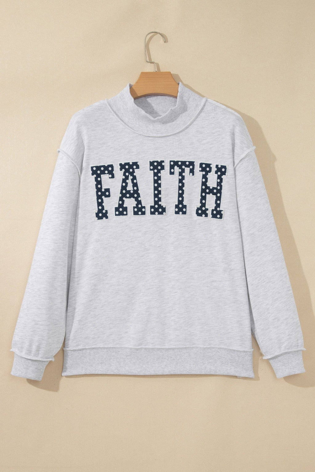 High Neck Polka Dot Baggy Sweatshirt